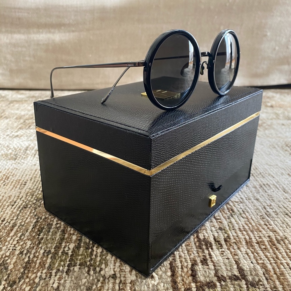 Linda Farrow Unique Round Sunglasses